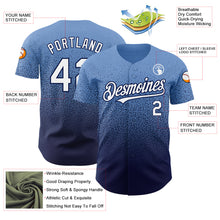 Load image into Gallery viewer, Custom Powder Blue White-Navy Authentic Fade Fashion Baseball Jersey
