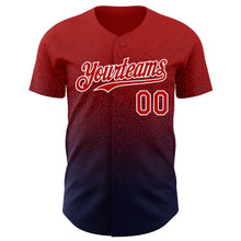 Laden Sie das Bild in den Galerie-Viewer, Custom Red Navy-White Authentic Fade Fashion Baseball Jersey
