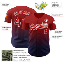 Laden Sie das Bild in den Galerie-Viewer, Custom Red Navy-White Authentic Fade Fashion Baseball Jersey
