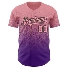 Laden Sie das Bild in den Galerie-Viewer, Custom Medium Pink Purple-Black Authentic Fade Fashion Baseball Jersey
