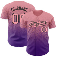 Laden Sie das Bild in den Galerie-Viewer, Custom Medium Pink Purple-Black Authentic Fade Fashion Baseball Jersey
