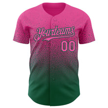 Laden Sie das Bild in den Galerie-Viewer, Custom Pink Kelly Green Authentic Fade Fashion Baseball Jersey
