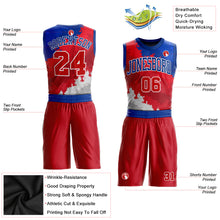 Load image into Gallery viewer, Custom Figure Red-Royal Round Neck Sublimation Basketball Suit Jersey

