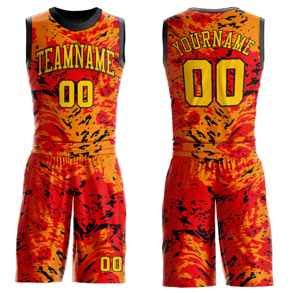 Custom Green White-Gold Round Neck Sublimation Basketball Suit Jersey