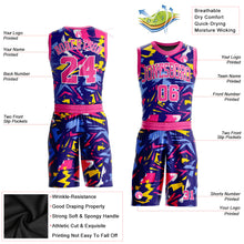 Laden Sie das Bild in den Galerie-Viewer, Custom Figure Pink-Gold Music Festival Round Neck Sublimation Basketball Suit Jersey
