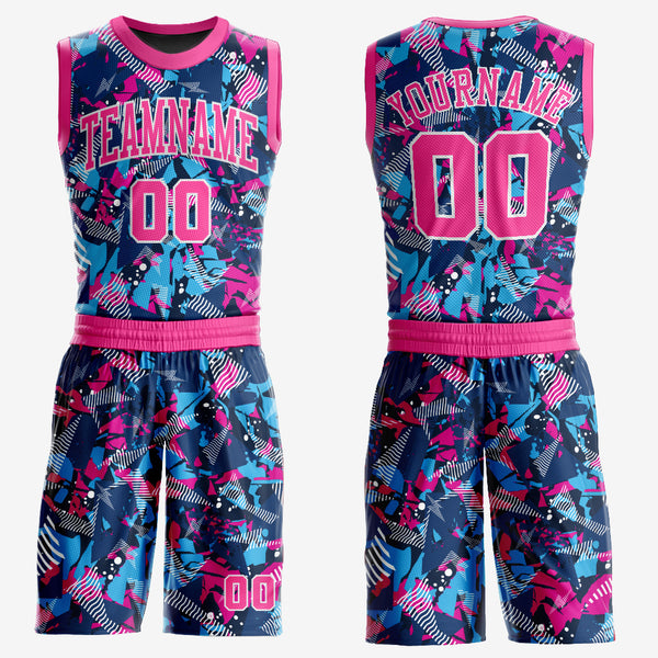 sublimation unique pink basketball jersey design