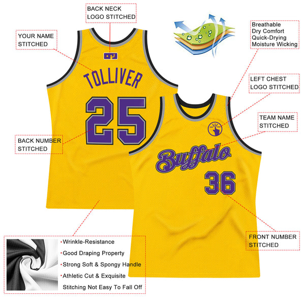 Creat Basketball Purple Purple Rib-Knit Old Gold Jersey – FiitgCustom