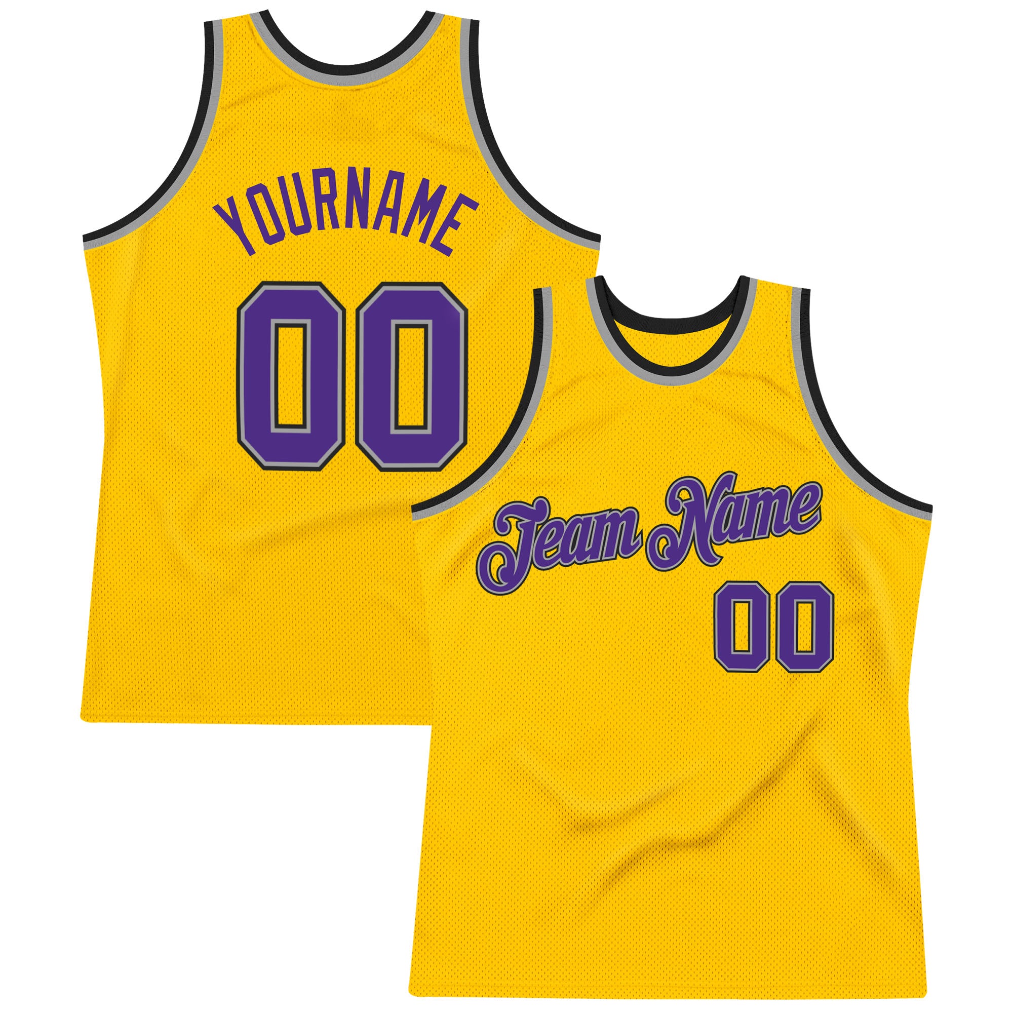 Creat Basketball Purple Purple Rib-Knit Old Gold Jersey – FiitgCustom