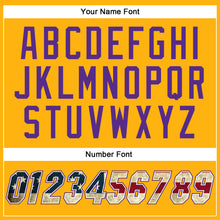 Load image into Gallery viewer, Custom Gold Vintage USA Flag-Purple Authentic Baseball Jersey
