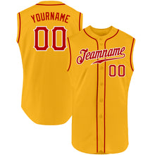 Загрузить изображение в средство просмотра галереи, Custom Gold Red-White Authentic Sleeveless Baseball Jersey
