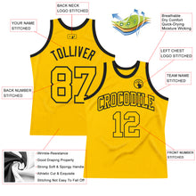 Load image into Gallery viewer, Custom Gold Gold-Black Authentic Throwback Basketball Jersey
