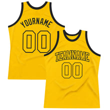 Load image into Gallery viewer, Custom Gold Gold-Black Authentic Throwback Basketball Jersey
