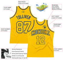 Загрузить изображение в средство просмотра галереи, Custom Gold Gold-Royal Authentic Throwback Basketball Jersey
