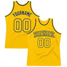 Load image into Gallery viewer, Custom Gold Gold-Royal Authentic Throwback Basketball Jersey
