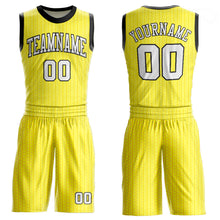 Загрузить изображение в средство просмотра галереи, Custom Gold White-Black Round Neck Sublimation Basketball Suit Jersey
