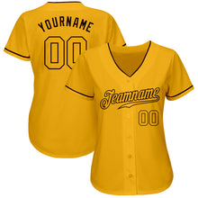 Load image into Gallery viewer, Custom Gold Gold-Brown Authentic Baseball Jersey
