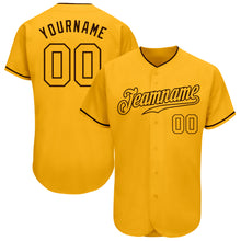 Load image into Gallery viewer, Custom Gold Gold-Brown Authentic Baseball Jersey
