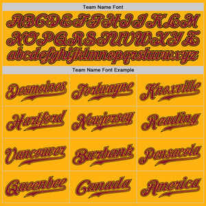 Custom Gold Crimson-Black Authentic Baseball Jersey