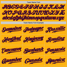 Load image into Gallery viewer, Custom Gold Navy-Red Authentic Baseball Jersey

