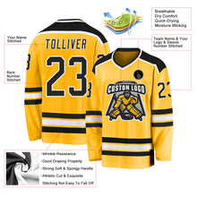 Laden Sie das Bild in den Galerie-Viewer, Custom Gold Black-White Hockey Jersey
