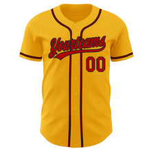 Charger l&#39;image dans la galerie, Custom Gold Red-Black Authentic Baseball Jersey

