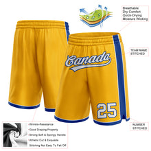Load image into Gallery viewer, Custom Gold White-Royal Authentic Basketball Shorts
