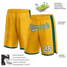 Laden Sie das Bild in den Galerie-Viewer, Custom Gold White-Green Authentic Basketball Shorts
