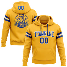 Laden Sie das Bild in den Galerie-Viewer, Custom Stitched Gold Royal-White Football Pullover Sweatshirt Hoodie
