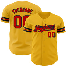 Laden Sie das Bild in den Galerie-Viewer, Custom Gold Red-Black Authentic Baseball Jersey
