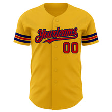 Laden Sie das Bild in den Galerie-Viewer, Custom Gold Red-Navy Authentic Baseball Jersey
