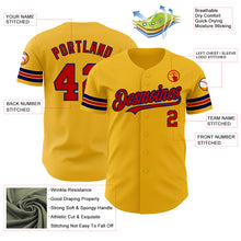 Laden Sie das Bild in den Galerie-Viewer, Custom Gold Red-Navy Authentic Baseball Jersey
