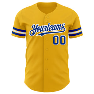 Custom Gold Royal-White Authentic Baseball Jersey