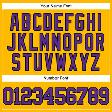 Load image into Gallery viewer, Custom Gold Purple-Black Authentic Baseball Jersey

