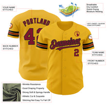 Laden Sie das Bild in den Galerie-Viewer, Custom Gold Crimson-Black Authentic Baseball Jersey
