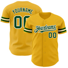 Laden Sie das Bild in den Galerie-Viewer, Custom Gold Green-White Authentic Baseball Jersey
