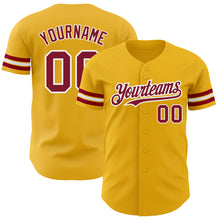 Laden Sie das Bild in den Galerie-Viewer, Custom Gold Crimson-White Authentic Baseball Jersey
