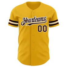 Laden Sie das Bild in den Galerie-Viewer, Custom Gold Brown-White Authentic Baseball Jersey
