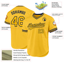 Charger l&#39;image dans la galerie, Custom Gold Navy Authentic Throwback Baseball Jersey
