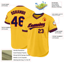 Charger l&#39;image dans la galerie, Custom Gold Navy-Red Authentic Throwback Baseball Jersey
