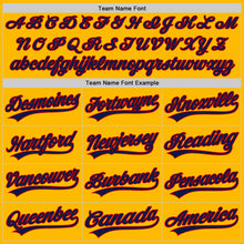 Charger l&#39;image dans la galerie, Custom Gold Navy-Red Authentic Throwback Baseball Jersey
