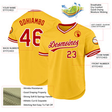 Charger l&#39;image dans la galerie, Custom Gold Red-White Authentic Throwback Baseball Jersey
