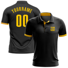 Laden Sie das Bild in den Galerie-Viewer, Custom Black Yellow Performance Golf Polo Shirt
