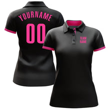 Laden Sie das Bild in den Galerie-Viewer, Custom Black Pink Performance Golf Polo Shirt

