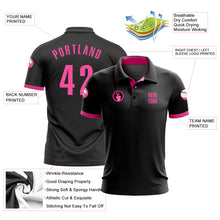 Laden Sie das Bild in den Galerie-Viewer, Custom Black Pink Performance Golf Polo Shirt
