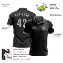 Laden Sie das Bild in den Galerie-Viewer, Custom Black Gray Performance Golf Polo Shirt
