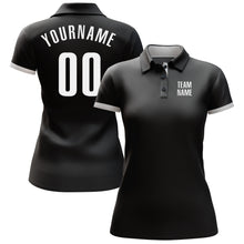 Load image into Gallery viewer, Custom Black White Performance Golf Polo Shirt
