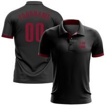 Загрузить изображение в средство просмотра галереи, Custom Black Crimson Performance Golf Polo Shirt
