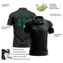 Laden Sie das Bild in den Galerie-Viewer, Custom Black Kelly Green Performance Golf Polo Shirt
