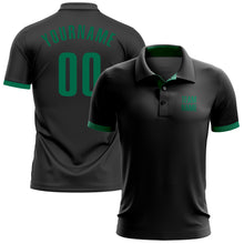 Laden Sie das Bild in den Galerie-Viewer, Custom Black Kelly Green Performance Golf Polo Shirt
