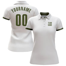 Laden Sie das Bild in den Galerie-Viewer, Custom White Olive Performance Golf Polo Shirt
